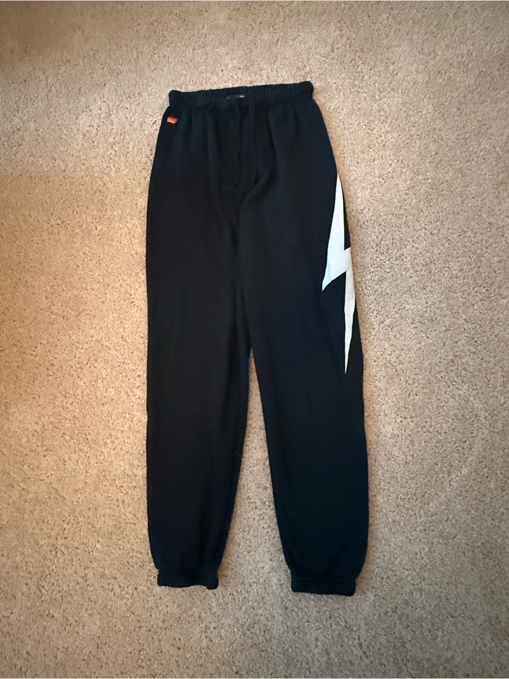 Women’s Aviator Nation Bolt Sweatpants - Charcoal with White Bolt